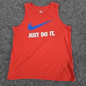 Nike Men Athletic Cut Orange Just Do It Tank Top Shirt Size Medium